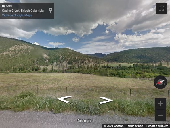 Google Street View of the mountains near Cache Creek, B.C.