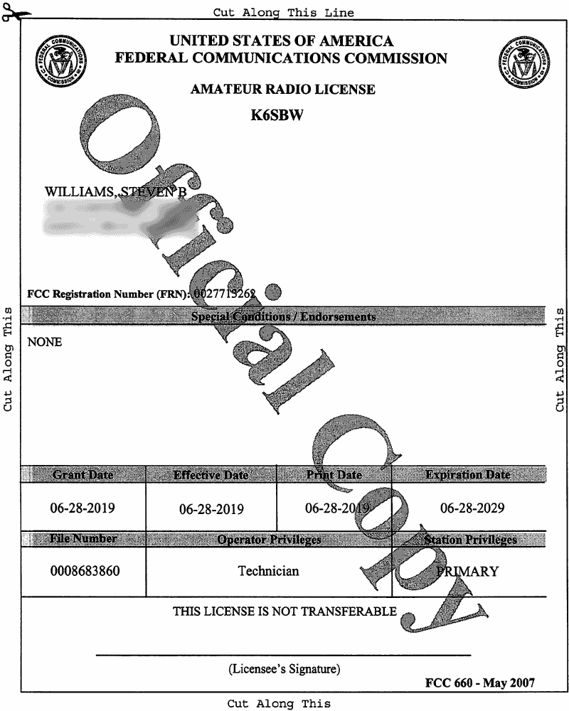 Thumbnail of FCC License